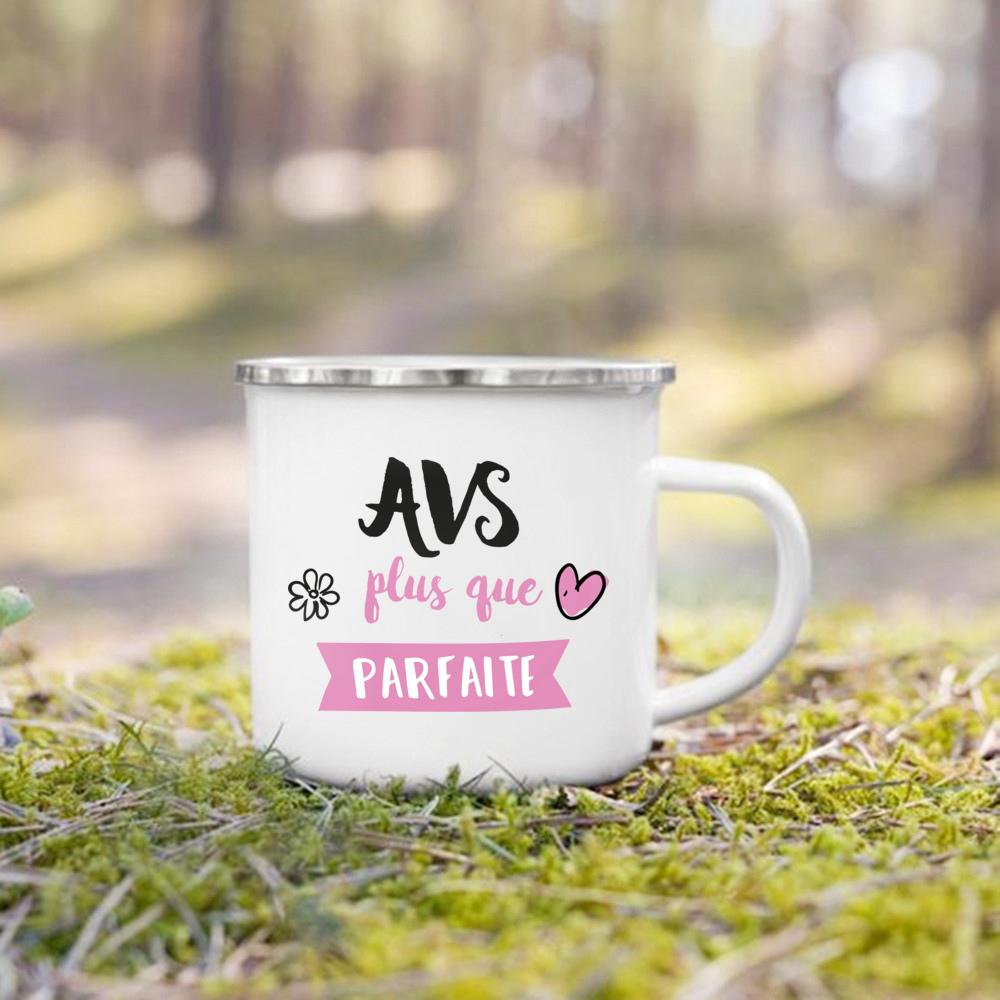 French Print Mugs Creative Coffee Cups Drinks Water Enamel Cup School Handle Drinkware Gifts for Maitresse/Maitre/Atsem/Aesh/Avs
