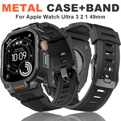 Custodia+Cinturino per Apple Watch Ultra 3 2 49mm Cinturino Accessori Sportivo Braccialetto in Silicone+Bumper Protettivo in Metallo Cover iWatch 49mm