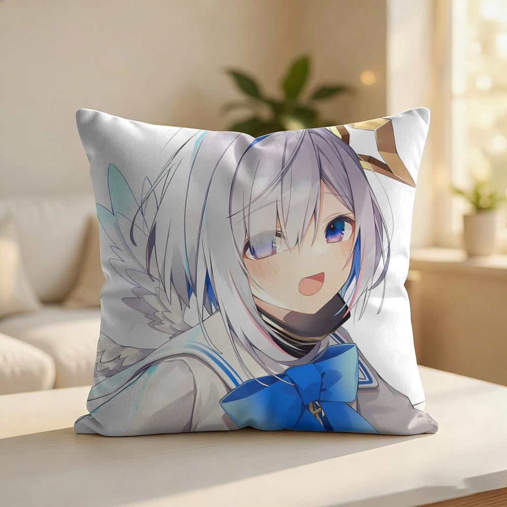 Amane KanataS Cute Cushion Cover Silky Short Plush Invisible Zipper Dustproof Sofa Pillow Case For Home Decor 30x30cm