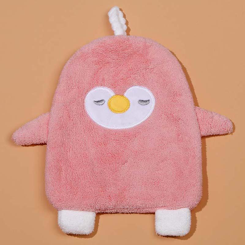 Soft Cute Cartoon Coral Fleece Hanging Hand Towel - Absorbent Kitchen Wiping Cloth