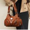 Borsa a tracolla e tote in morbida pelle lavata da donna - Multifunzionale, Casual, alla moda, in PU