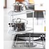 Yamazaki Kitchen Corner Rack, White, Approx. W34 x D225 x H29cm, Tower Series, 2-Tier, Stovetop