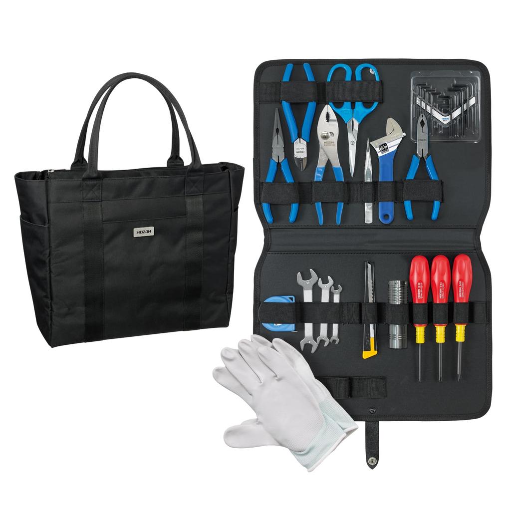 HOZAN Tool Suitable for Home DIY Car and Disaster Set, 24-piece Set, Factories, Schools, Laboratories, Projects, Tools, Preparedness. (S-372)