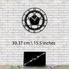 Large Size Clock & Wall Ornament/Metal Outdoor Wall Clock for Bedroom, Office -Black