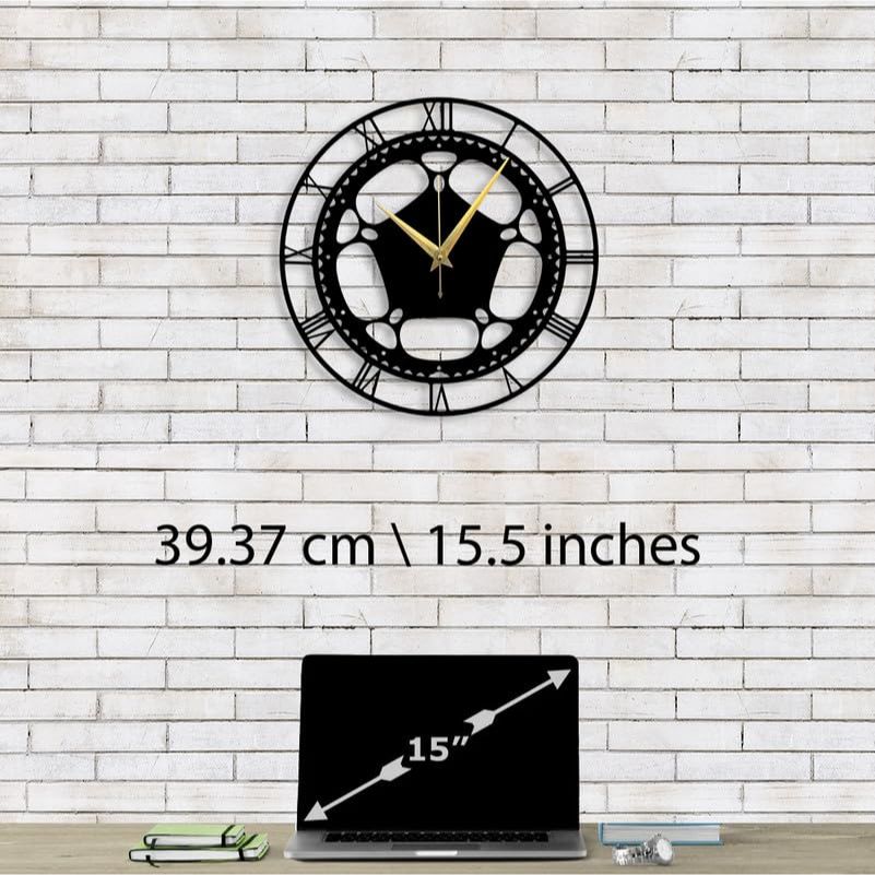 Large Size Clock & Wall Ornament/Metal Outdoor Wall Clock for Bedroom, Office -Black