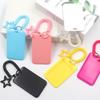 Colorful Kpop Photocard Holder Retractable Plastic Photo Display Holder Spring Lanyard with Star Keychain