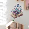 Creative Magic Book Butterflies Flowers Wall Sticker Self-Adhesive Removable for Living Room Entryway Background Home Decor