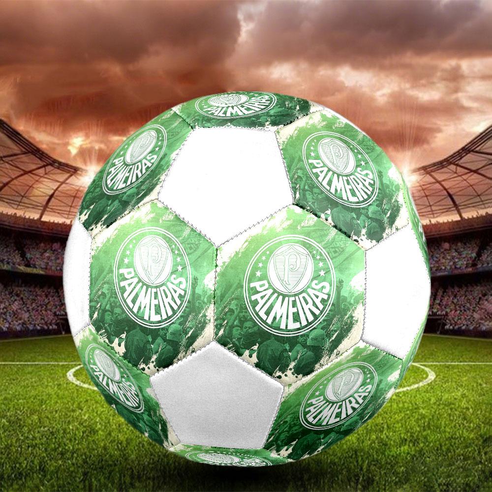Palmeiras FC Size 5 Soccer Ball, Machine-Stitched PVC, Durable & High Bounce, All Ages Fit, fan merchandise, matches & outdoor use.