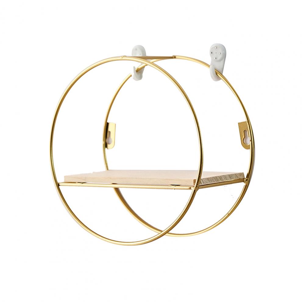 Iron Storage Shelf Geometric Nordic Style Storage Rack Novelty Artistic Storage Holder DIY Wall Mounted Home Decor Storage Shelf