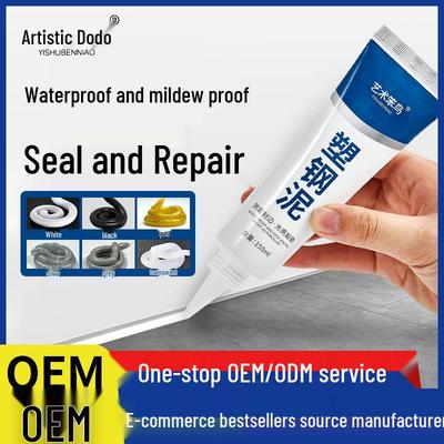 White Anti-Mold Waterproof Clay Sealant for Kitchen, Bathroom, and Sink.