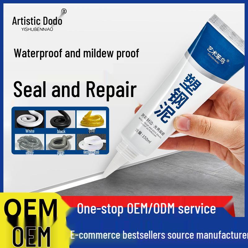 White Anti-Mold Waterproof Clay Sealant for Kitchen, Bathroom, and Sink.