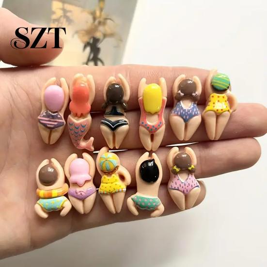 Swimming Athlete Magnet 6/11Pcs 3D Figure Refrigerator Magnet, Cartoon Bikini Women Kitchen Decorative Home Office Whiteboard Locker Fridge