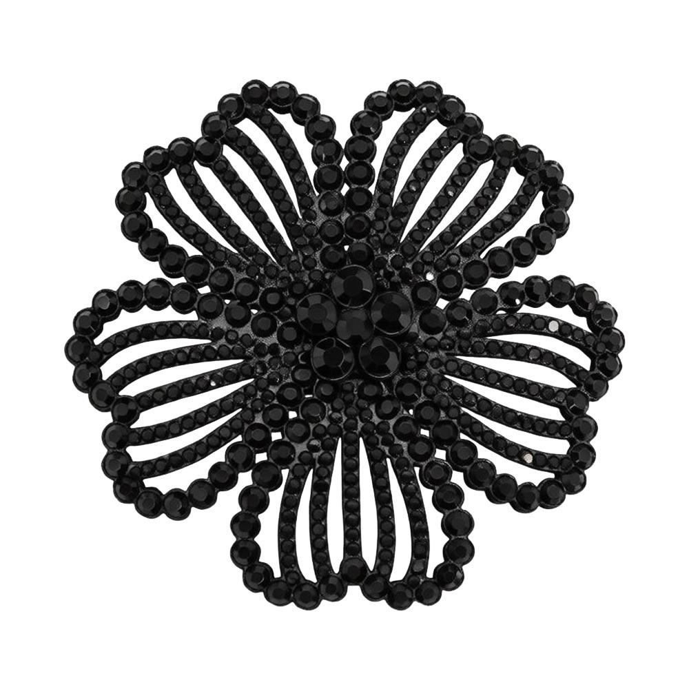 Fashion 8cm Rhinestone Brooch DIY Exquisite Flower Brooch Flower Clothing Patch Clothing Accessories