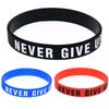 Silicones Encouragement Bracelet with Inspirational Messages Never Give Up Lettering Fashionable Colored Wristband Gift