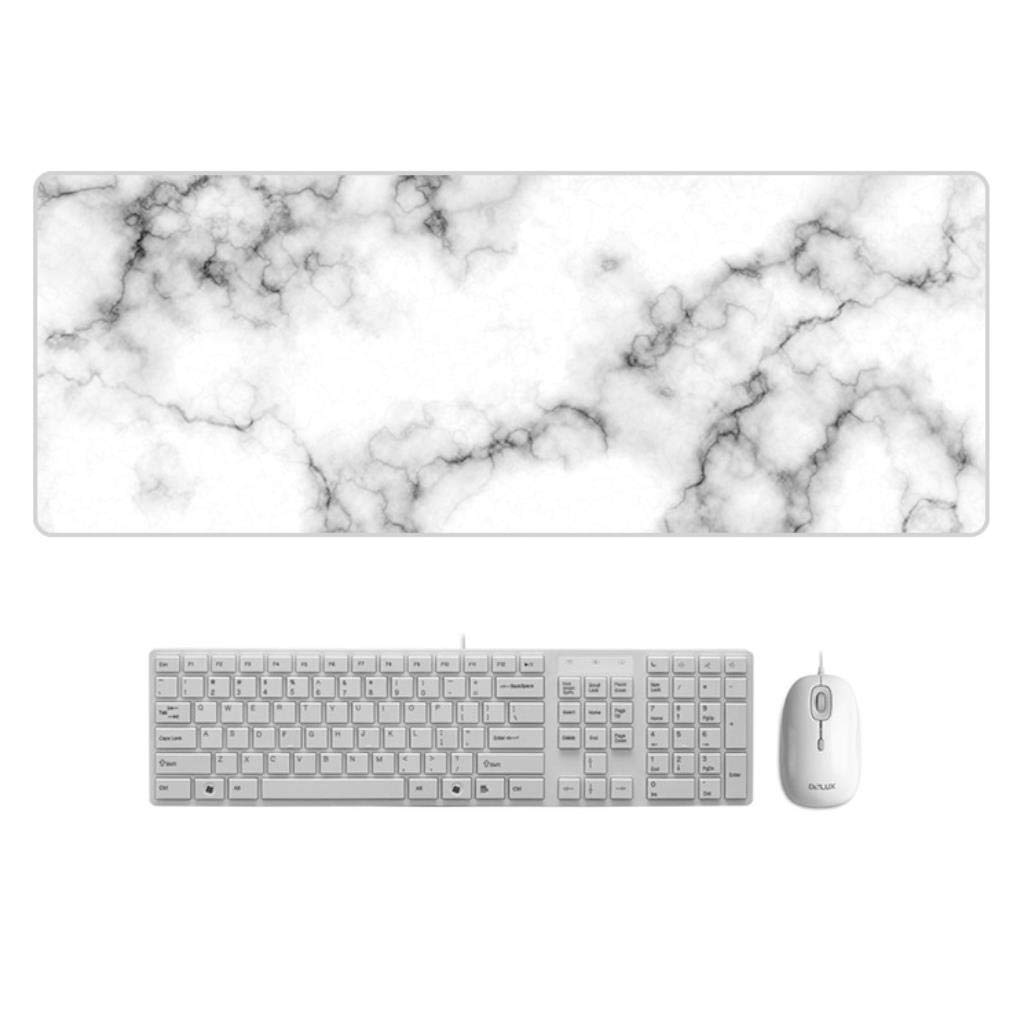 

DUOLEIMI Mouse Pad Large Gaming Mouse Pad Optical Mouse Pad Long Size Table Mat Marble Pattern Starry Sky 800x300x2mm (White) белый