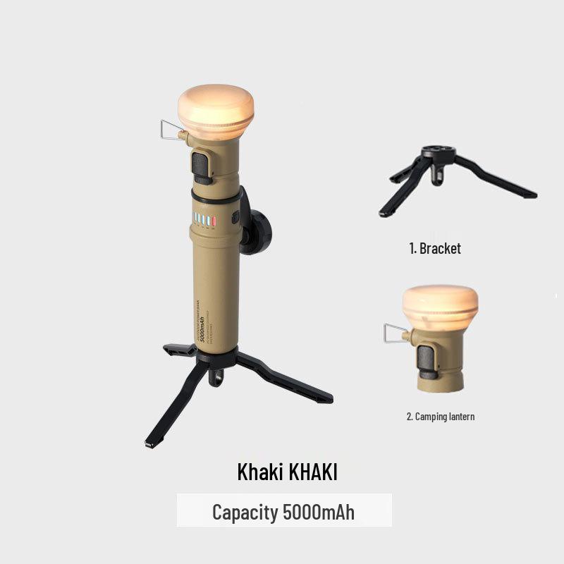 Retro Multifunctional Camping Flashlight: Portable, Long-Lasting Battery, Power Bank, Large Capacity for Outdoor Use
