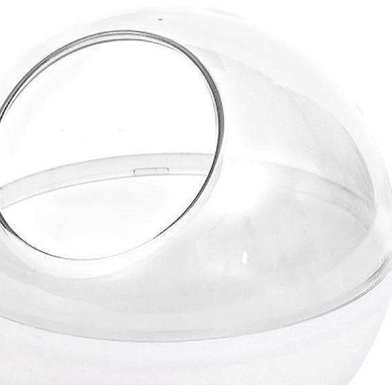 Hamster Sand Bath Toilet Bathtub Pet Bathroom Cute Shape Clear Bath House Hamster Sand Bath Container for Chinchilla Hedgehog, Transparent