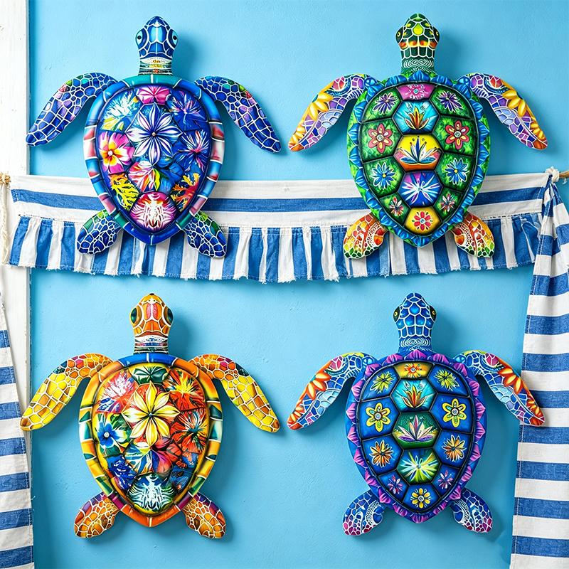 Metal Turtle Wall Decor 3D Sea Turtle Wall Art Sculpture for Garden Fence Patio Yard Lawn Bedroom Living Room Home Decoration