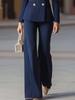 Autumn Hot Sale Temperamental Commute Slim Fit Color Block Long Sleeve Suit Pants Set Women's Clothing