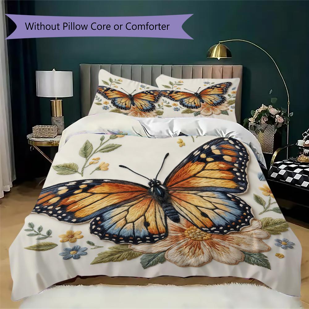 Watercolor Flora Pattern Bedding uilt Set uilt Cover Pillowcase Home Decoration Birthday Gift (1 * duvet cover + 2 * pillowcase without core)
