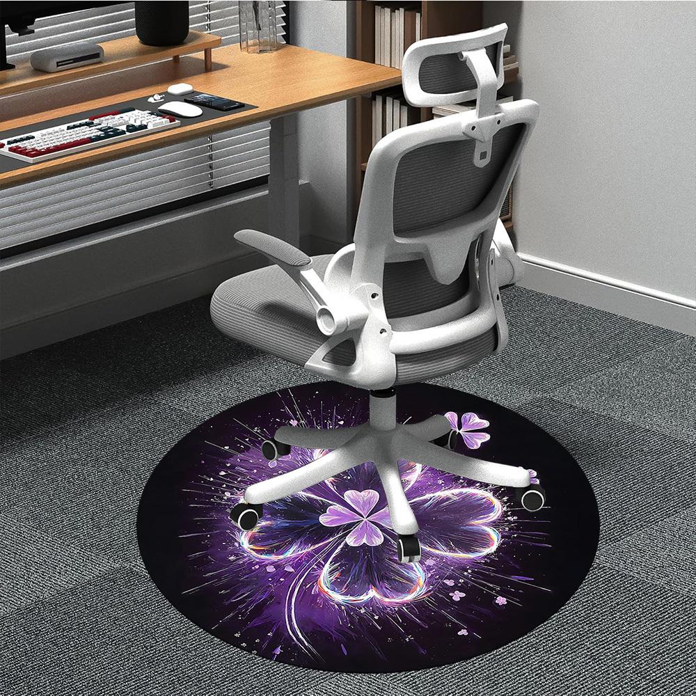 

1pc Floral Mandala Office Round Area Rug, Indoor Mat Suitable ForOffice, Under Office Chairs Bedroom Living Room Home Decor, Room Deco T007 80cm by 80cm