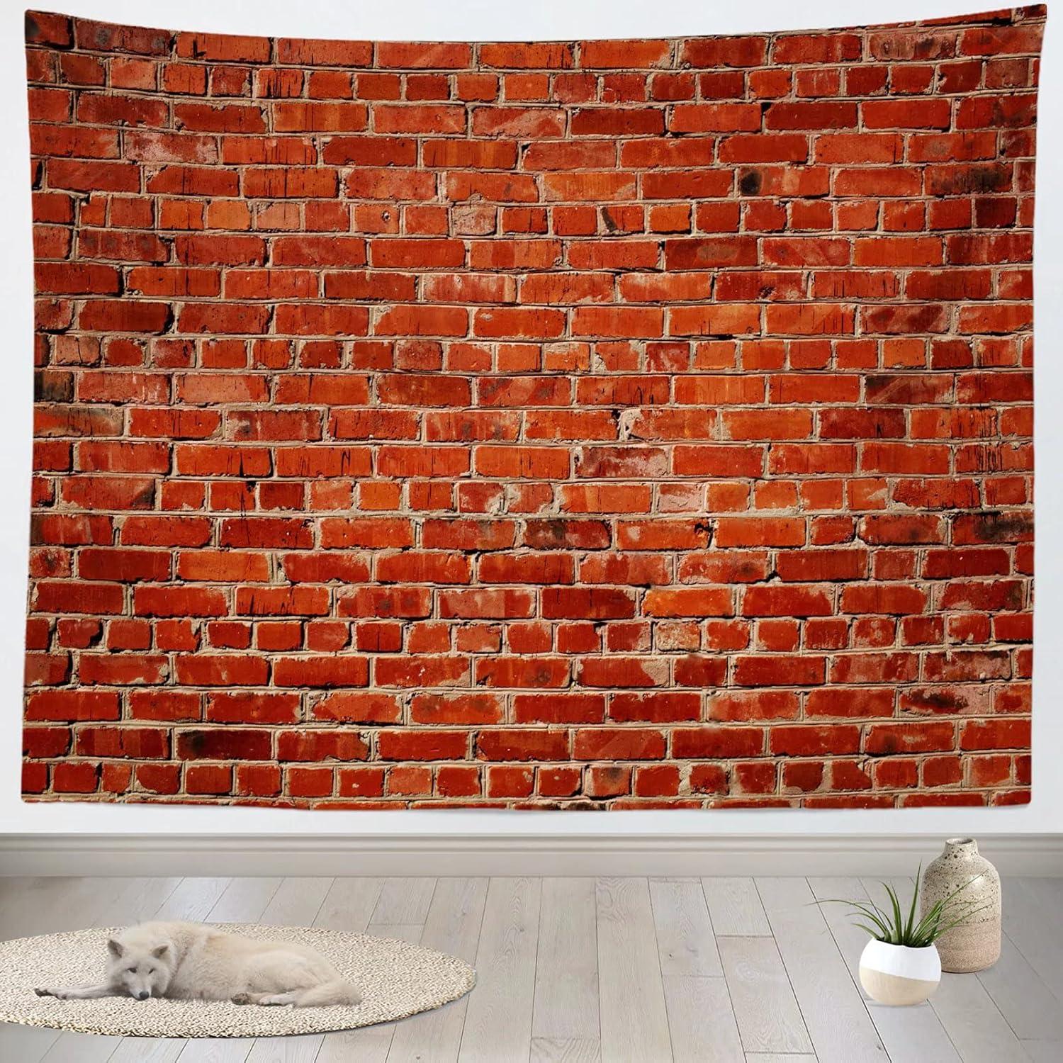 Retro-rustic Brick Wall Tapestry by Locor 100X70CM