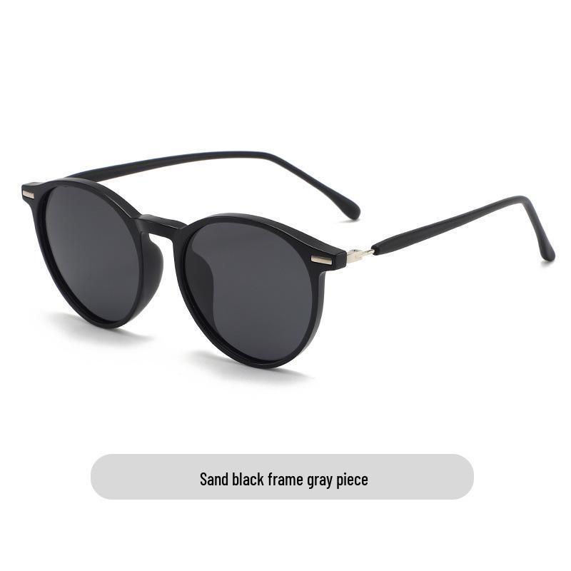 Retro TR90 Polarized Round Frame Sunglasses - Fashionable Celebrity Street Style Shades