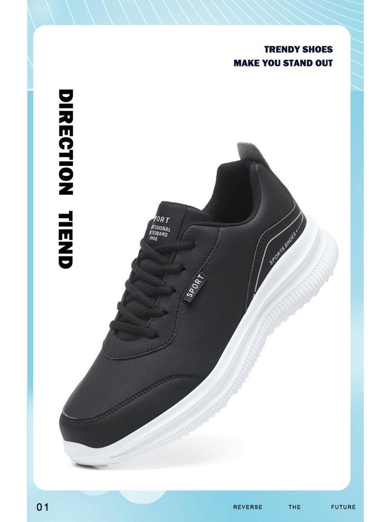 Men's Extra Large Waterproof Leather Sneakers & Rain Boots (Size 45-48) for Autumn & Kitchen Work