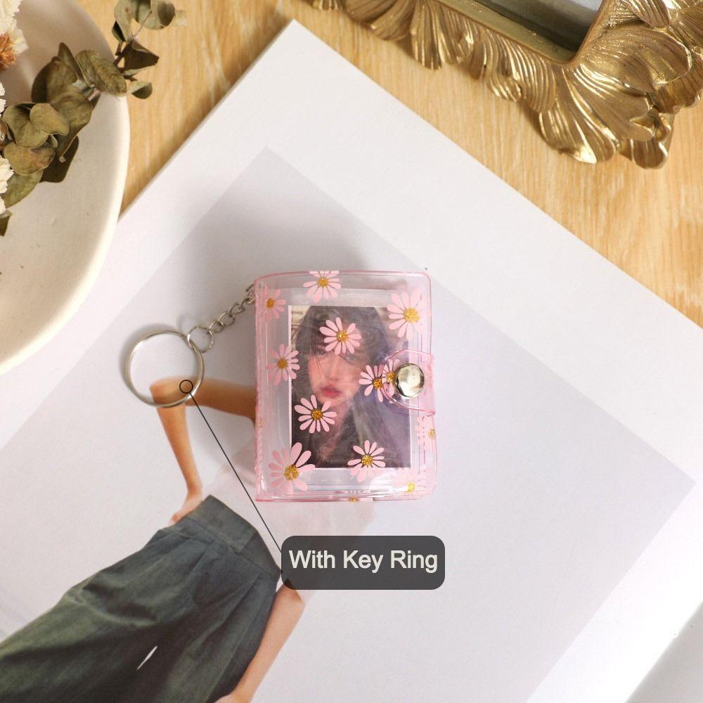 PVC Mini Photo Album Little Daisy Backpack Keyring New Name Card Book