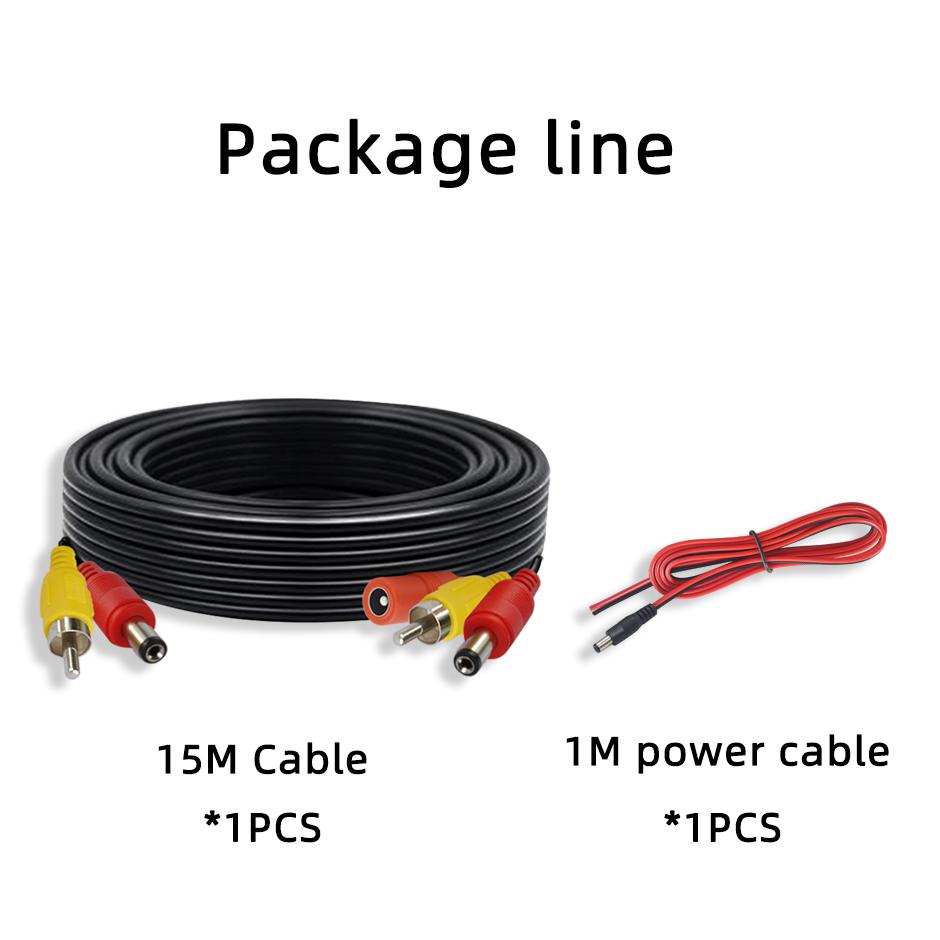 AV RCA Video Cable For Rear View Camera and Monitor DC Car Cigarette Lighter Video Extension Cable 2 In 1 RCA Video Power Cable