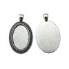 Antique Flower Frame Oval Bezel Charms For DIY Projects Glass Blank Tray Base
