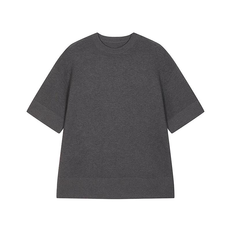 LESS Women's 2025 Summer Round Neck Short Sleeve Knit Top