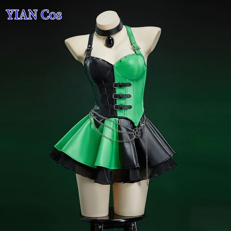 Kim Shego Cosplay Costume Halloween Christmas Role Play Party Comic Women Size S-XL Sexy Spicy Girl Leather Skirt