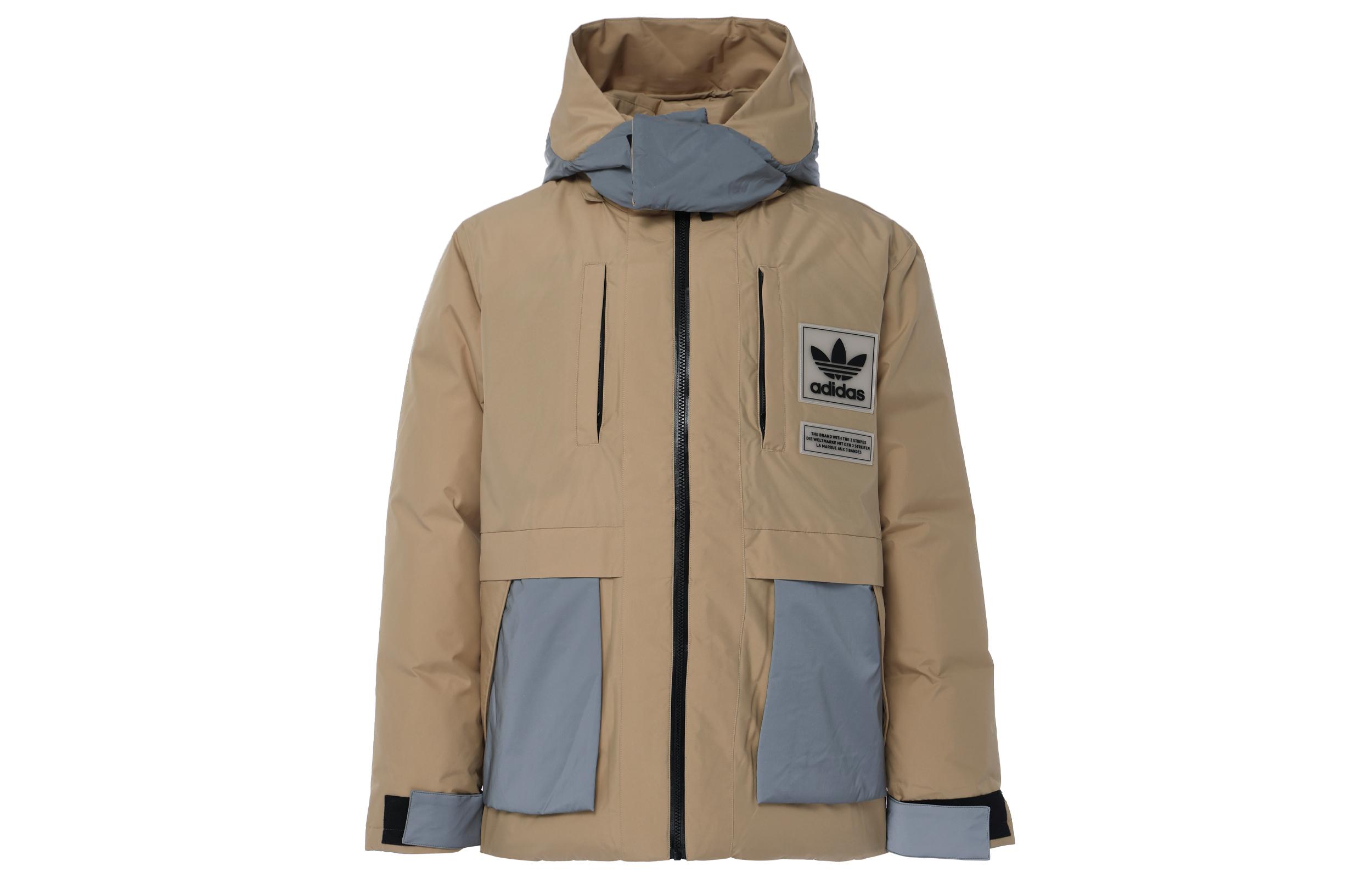 Adidas Originals Trefoil Collection Outfit Down Jacket Winter Men s Ecru H66018 XS