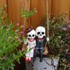 Halloween Skeleton Couple Swinging Resin Pendant Outdoor Courtyard Bonsai Home Decoration Set