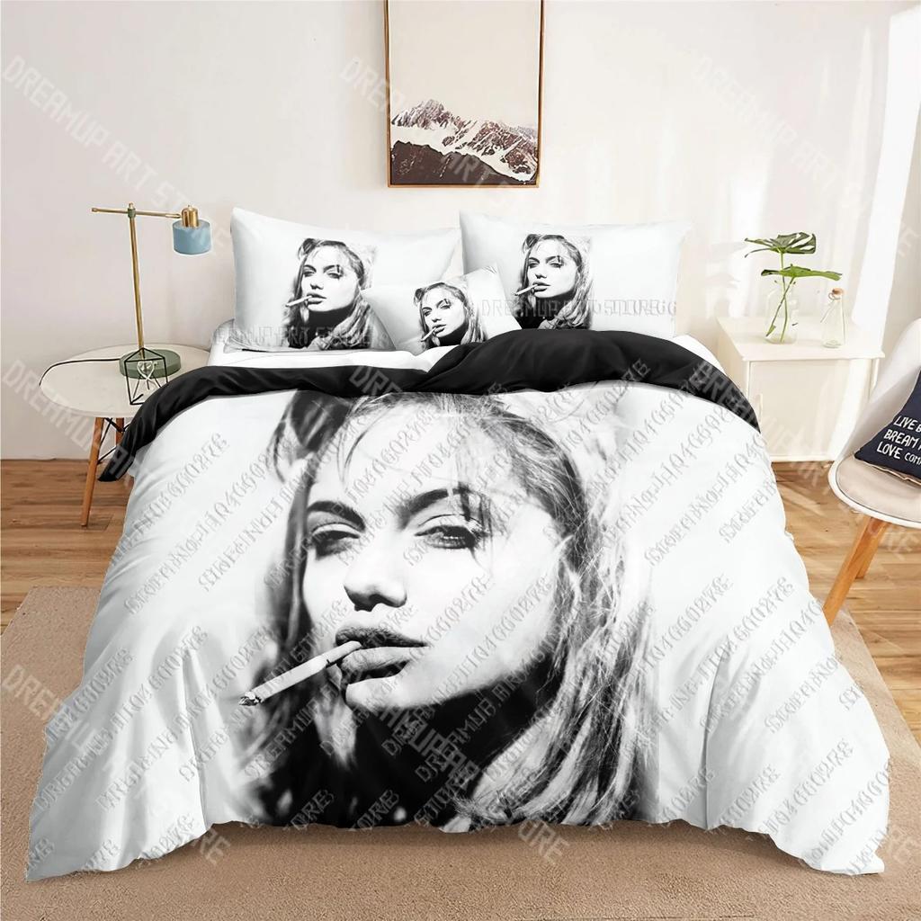 Angelina Jolie 3D Bedding Sets print duvet cover Adults_ children bed comforter birthday gift dropshipping