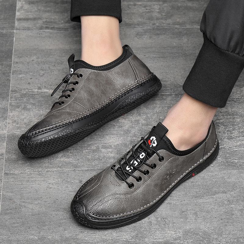 Spring Men 'S Shoes ,Casual Leather Shoes ,Korean Fashion All -Match Shoes ,Men 'S Leather ,Men 'S Soft Leather Hiking Shoes