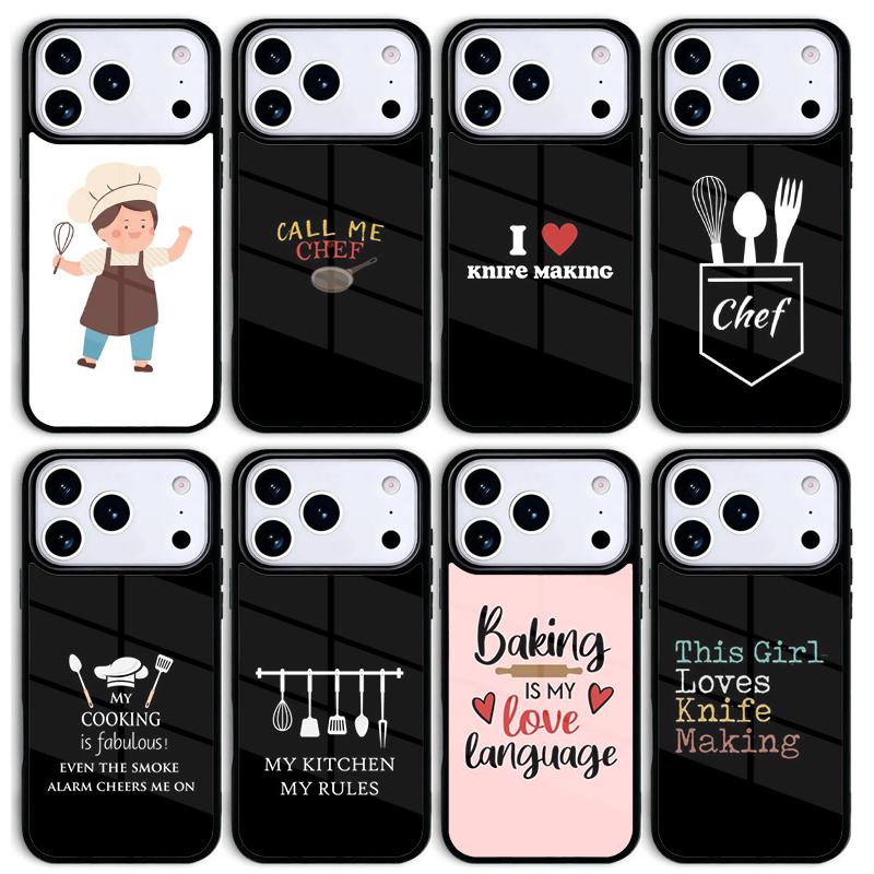 Love Baking Chef Knife Mobile Phone Case for IPhone 17 AIR 16pro Max 15 14 13 12 11 Bumper Cover