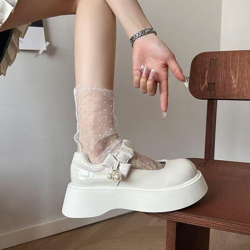 Platform-soled College Style Pearl Japanese Jk Small Leather Shoes Women's Sweet and Cool Skirt Mary Jane Shoes Spring New Models