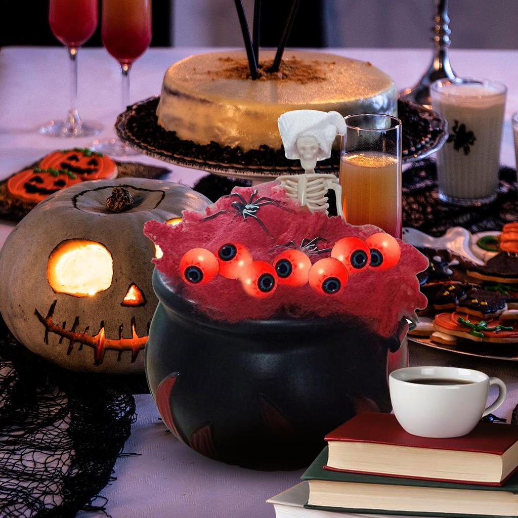 Witches Cauldron Outdoor Halloween Desktop Decorations Decorative Desktop Ornament For Garden Window Sill Photo Booth Dining