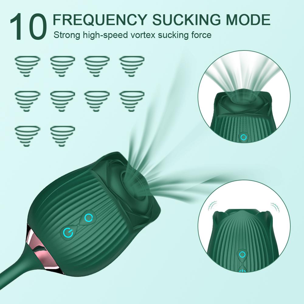 Rose Sucking Vibrator Female Sex Toys Clit Sucker Clitoris Vacuum Stimulator Adults Goods Stretching Dildo Vibrating for Women