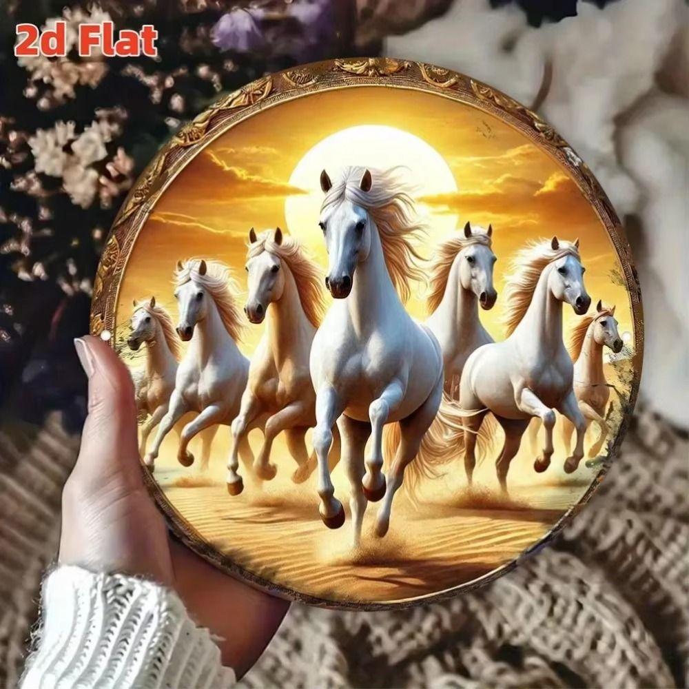 Tin Art Painting Metal Wall Decor 20x20cm Handmade Craft Home Decorative Plate