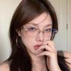 Y2K Vintage Frameless Cut Edge Glasses Anti Eyestrain Hinges Eyeglasses  Unisex