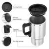12V 500ml Electric Heating Car Kettle Water Coffee Milk Thermal Mug Camping Travel Kettle Stainless Steel Vehicle Heating Cup