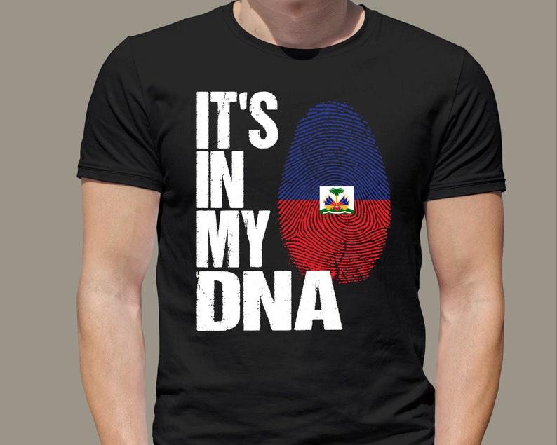 Its In My Dna Haiti Flag Fingerprint Shirt Haitian Flag Pride Haitian Roots Tshirt Proud Haitian Gift For Unisex Unisex