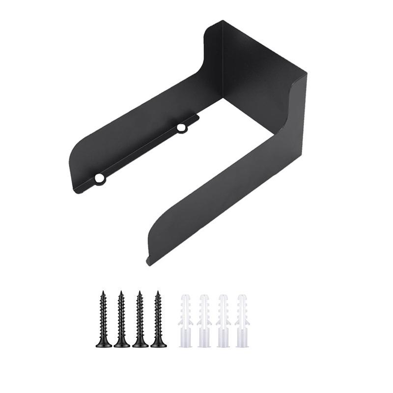 Black Doorbell Rain Cover Windproof Round Doorbell Bracket Kit Metal Ring Doorbell Cover Plate Visual Doorbell Rain Cover