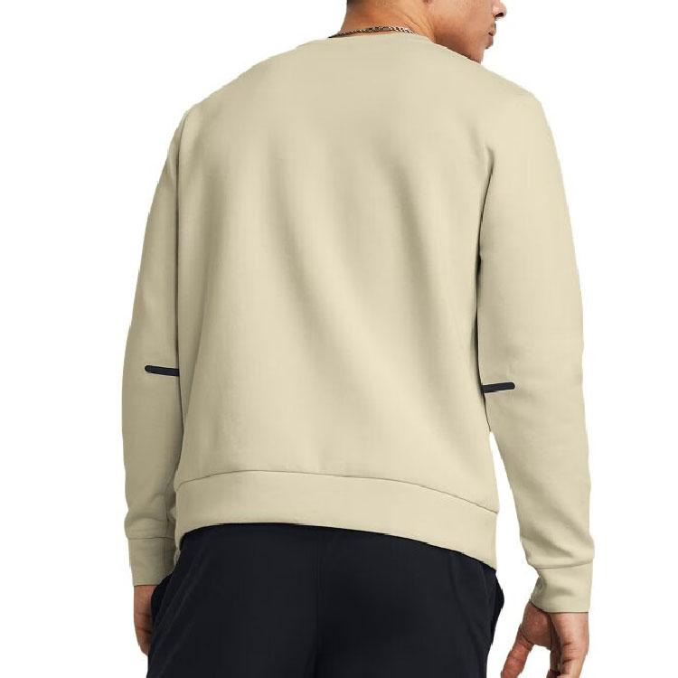 Under Armour Solid Color Training Crew Neck Long Sleeve Sweatshirt Men sweatshirt Dusty-Pink Gray 1381688-273