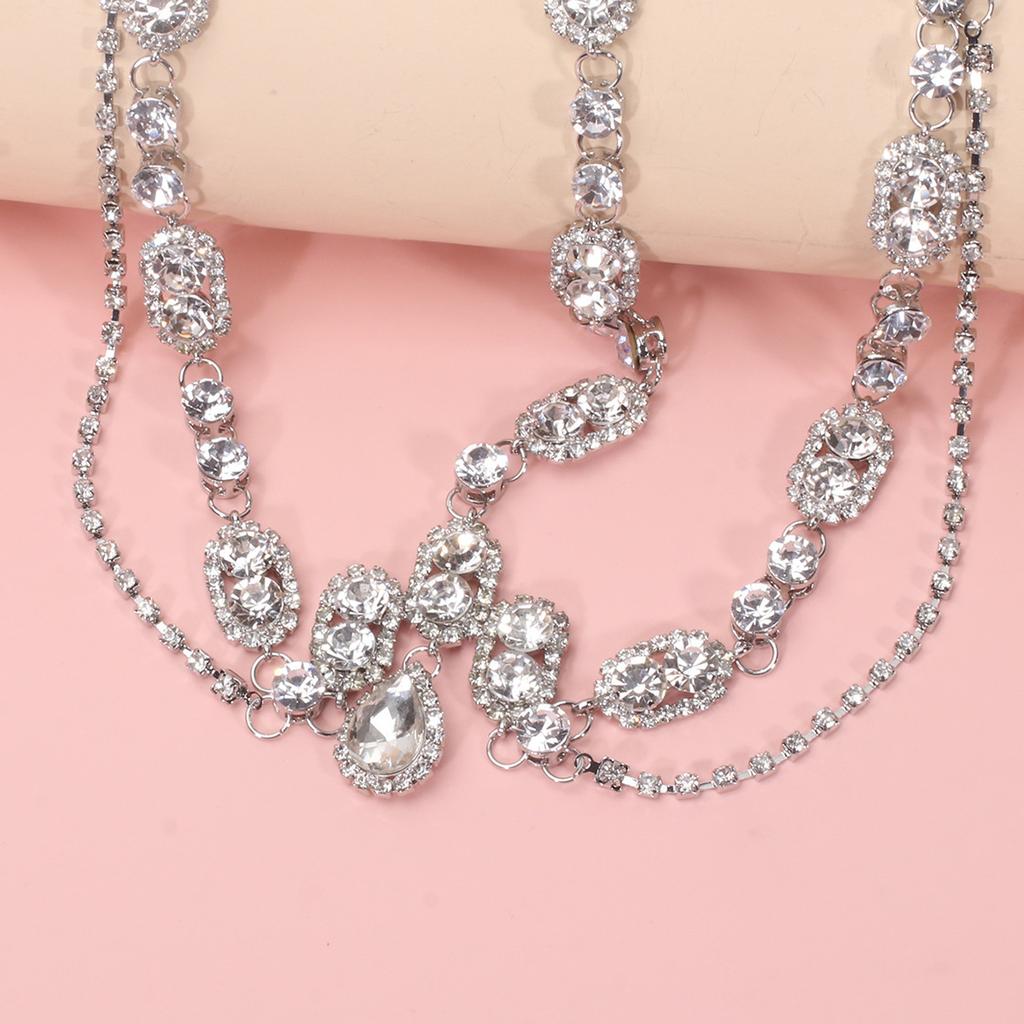 Stylish Exquisite High-end Multi-layer Rhinestone Hair Chain Ins Bridal Wedding Fringed Headgear Hair Accessories