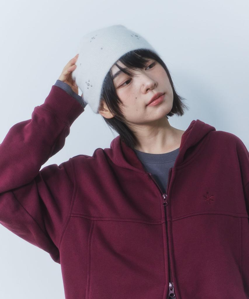 Cgp Symbol Point Zip-Up Hoodie (With Long Sleeve) - Burgundy