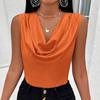 Women's Summer Throw Neck Satin Slim Sleeveless Vests